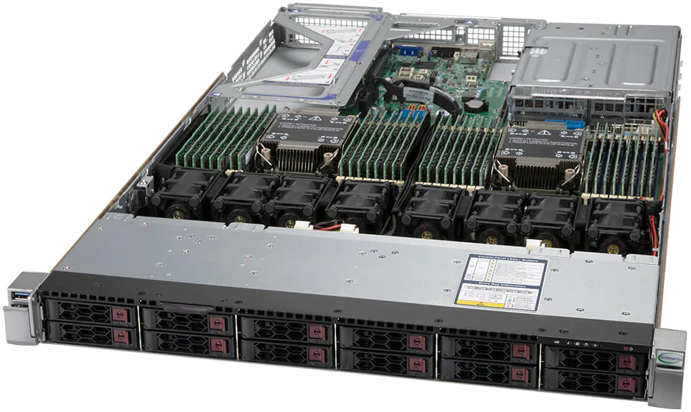 1U Dual CPU Intel Xeon, 12x 2.5”, 32 DIMM – SYS-120U-TNR