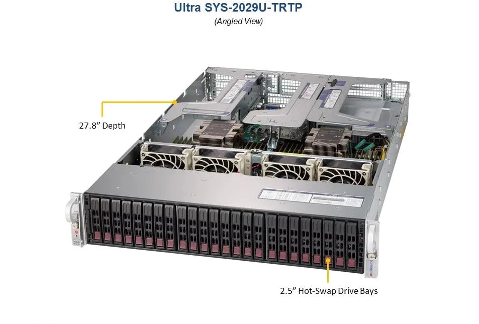 2U Dual CPU Intel Xeon, 24x 2.5", 24 DIMM - SYS-2029U-TRTP