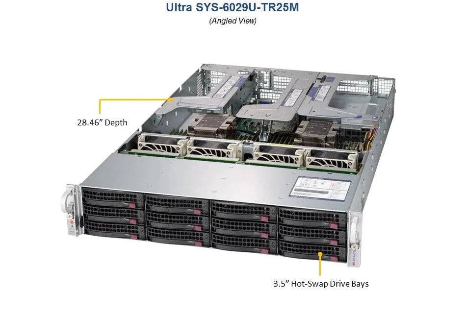 2U Dual CPU Intel Xeon, 12x 3.5", 24 DIMM - SYS-6029U-TR25M