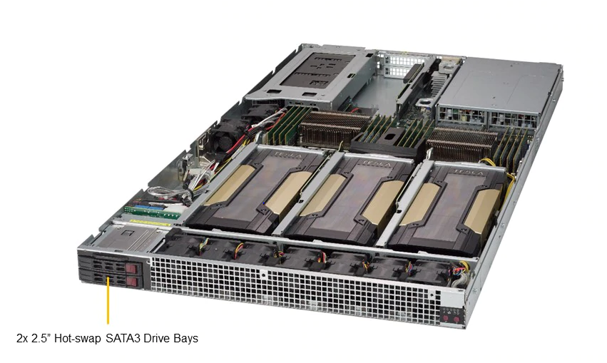 1U Dual CPU Intel Xeon, 2x 2.5", 12 DIMM, GPU Server (Up to 4 GPU) - 1029GQ-TRT-NEBS