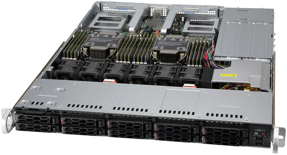 1U Dual CPU Intel Xeon, 10x 2.5”, 32 DIMM – SYS-120C-TN10R