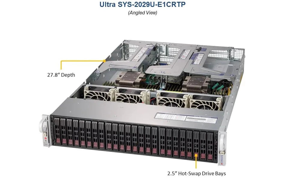 2U Dual CPU Intel Xeon, 24x 2.5", 24 DIMM - SYS-2029U-E1CRTP