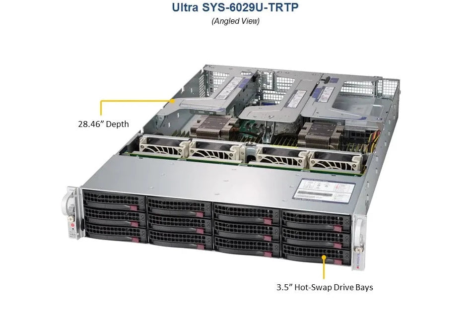 2U Dual CPU Intel Xeon, 12x 3.5", 24 DIMM - SYS-6029U-TRTP