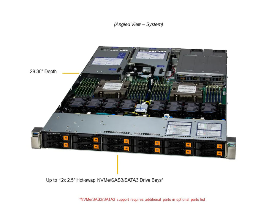 1U Dual AMD EPYC 9004, 8x 2.5", 24 DIMM -AS-1125HS-TNR