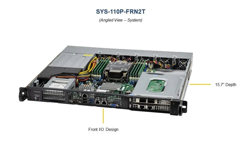 1U Single CPU Intel Xeon, 2x 2.5", 8 DIMM - SYS-110P-FRN2T